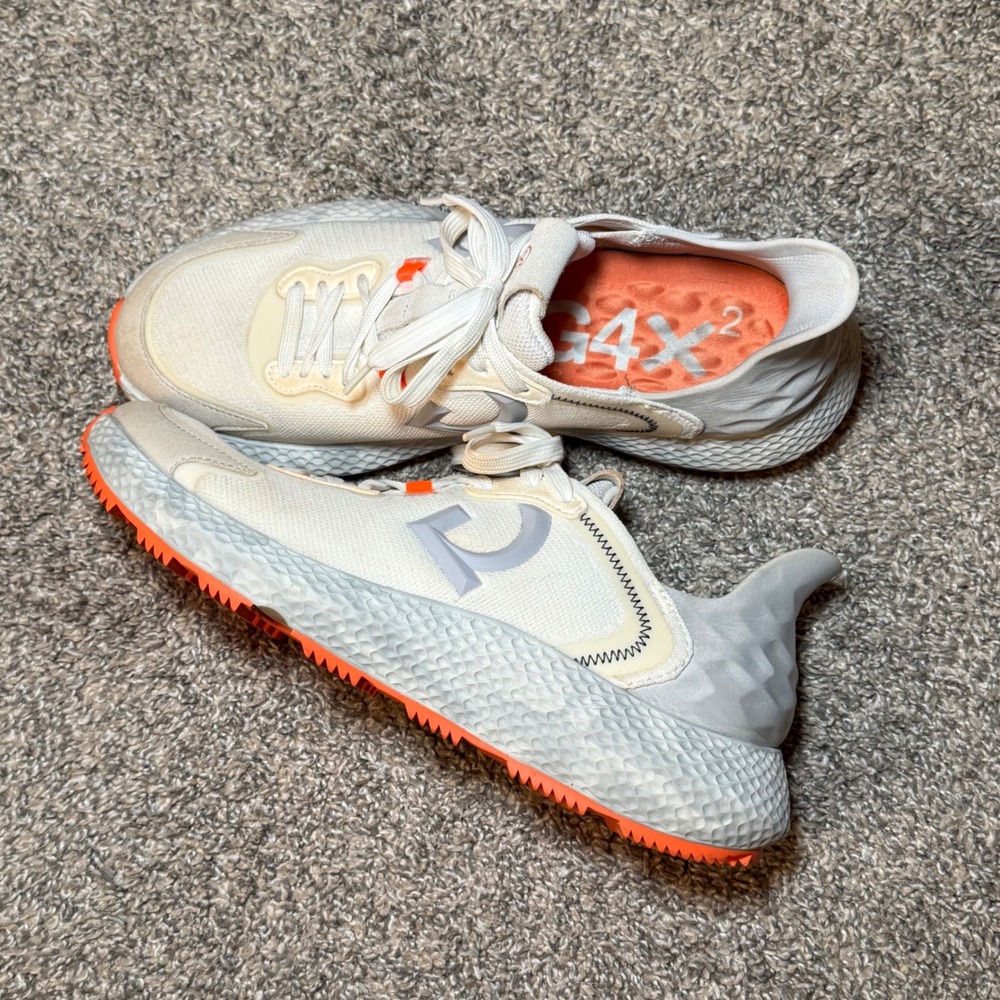 G/FORE MG4x2 Cross Trainer Golf Shoes Snow Nimbus Orange G4MS22EF40 Mens 10